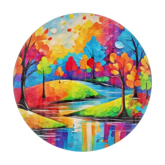 Levendige Dreamscape Autumn's Symphony Art Snijplank (Voorkant)