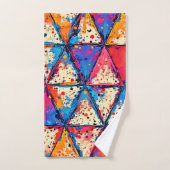 Levendige Driehoek Splatter Art Bad Handdoek (Handdoek)