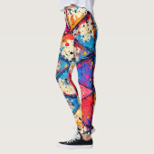 Levendige Driehoek Splatter Art Leggings (Links)
