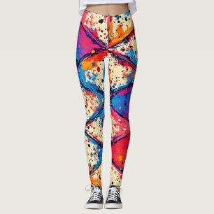 Levendige Driehoek Splatter Art Leggings