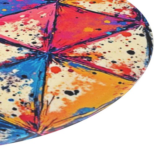 Levendige Driehoek Splatter Art Snijplank (Hoek)