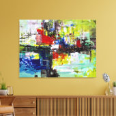 "Levendige Dromen", Abstracte Kunst Canvas Afdruk (Insitu (Woonkamer))