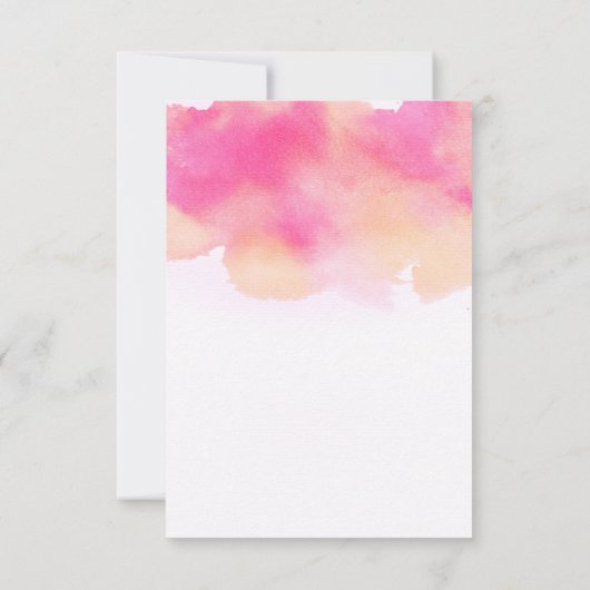 Levendige Dromen Bruiloft RSVP Kaart / Roze & Peac (Achterkant)