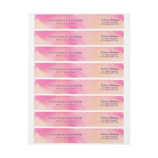 Levendige Dromen Bruiloft Wraparound Labels (Vel)