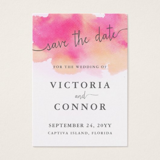 Levendige dromen redden de datumkaarten | Roze per Visitekaartje (Voorkant)