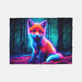 Levendige droomachtige vos met elektrische kleurti fleece deken