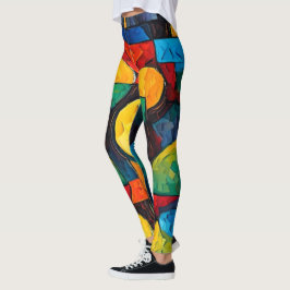 Levendige Droomgeometrie – Krachtige Moderne Abstr Leggings