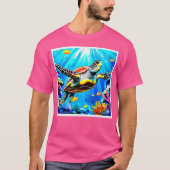 Levendige droomlandschap van zeeschildpadden t-shirt (Voorkant)