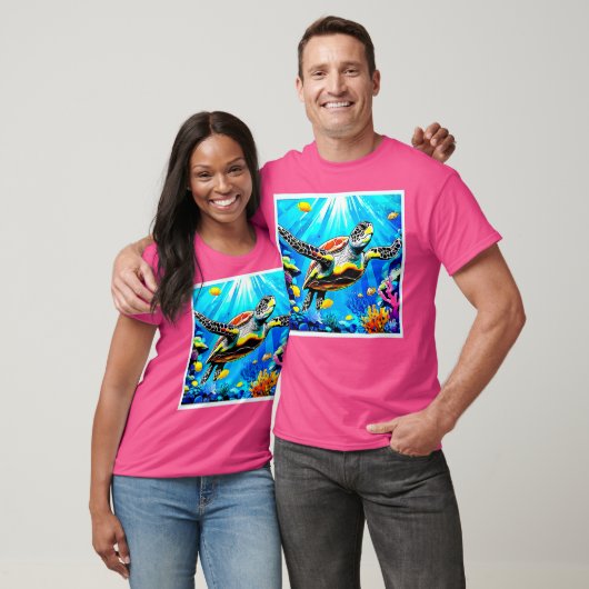 Levendige droomlandschap van zeeschildpadden t-shirt (Unisex)