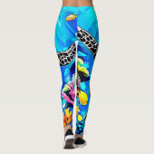 Levendige droomwereld van zeeschildpadden leggings (Achterkant)