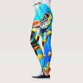 Levendige droomwereld van zeeschildpadden leggings (Links)
