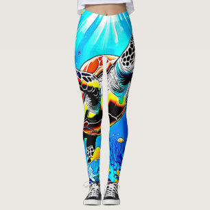 Levendige droomwereld van zeeschildpadden leggings