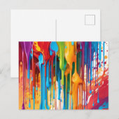Levendige druipende verf briefkaart (Voorkant / Achterkant)