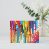 Levendige druipende verf briefkaart (Staand voorkant)