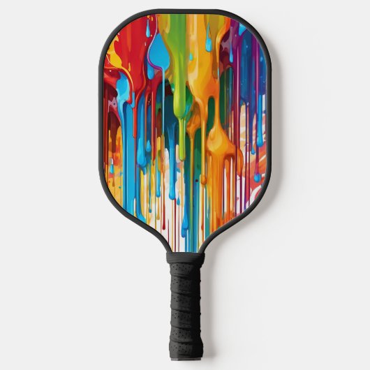 Levendige druipende verf pickleball paddle (Voorkant)
