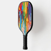 Levendige druipende verf pickleball paddle (Links)