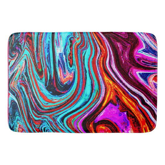 Levendige dynamische tinten Abstract patroon Badmat (Voorkant)