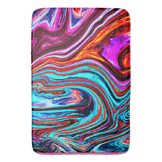 Levendige dynamische tinten Abstract patroon Badmat (Voorkant Verticaal)
