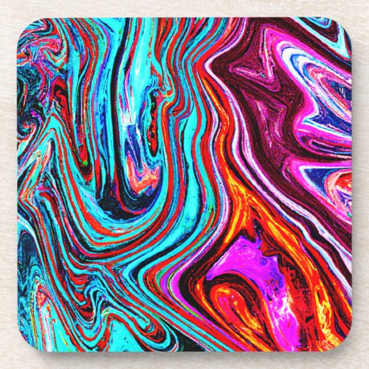 Levendige dynamische tinten Abstract patroon Bier Onderzetter (Voorkant)