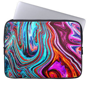 Levendige dynamische tinten Abstract patroon Laptop Sleeve