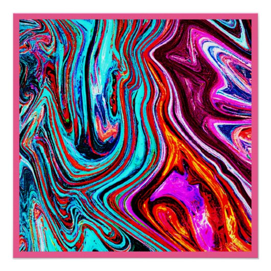 Levendige dynamische tinten Abstract patroon Perfect Poster (Voorkant)
