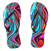 Levendige dynamische tinten Abstract patroon Teenslippers (Voetbed)