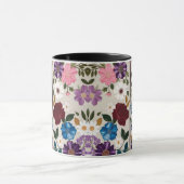 Levendige Edelsteen-Tint Florale Symfonie Mok (Midden)