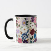 Levendige Edelsteen-Tint Florale Symfonie Mok (Links)
