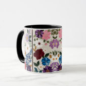 Levendige Edelsteen-Tint Florale Symfonie Mok (Voorkant links)