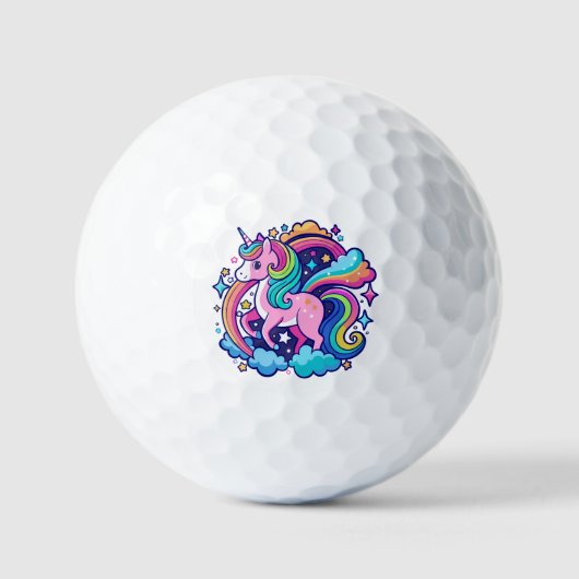 Levendige eenhoorn fantasie golfballen (Voorkant)