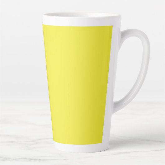 Levendige effen gele achtergrond latte mok (Rechts)