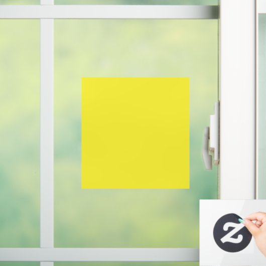 Levendige effen gele achtergrond raamsticker (Huis)