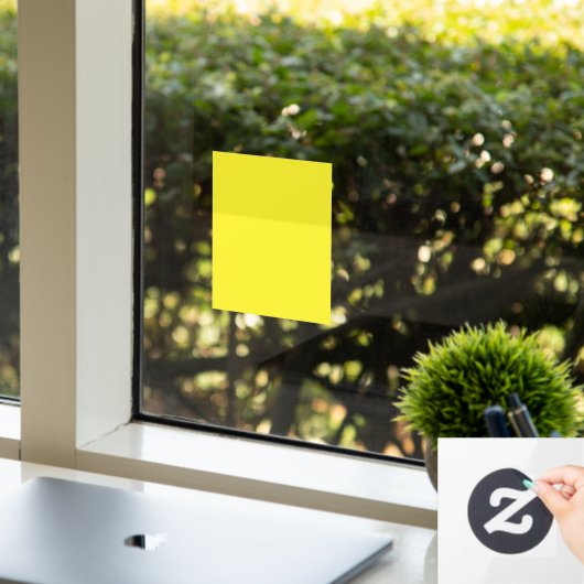 Levendige effen gele achtergrond raamsticker (Kantoor)