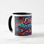 Levendige Eid Mubarak Graffiti Art Mannen Mok (Voorkant links)