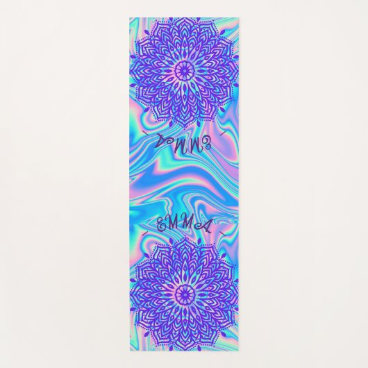 LEVENDIGE ELEGANTE AANGEPASTE STRAND VIBE GLAS MAN YOGAMAT (Voorkant)