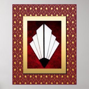 Levendige elegante Art Deco Poster. Poster