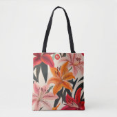Levendige Elegante Bloemen Gepersonaliseerde Canva Tote Bag (Voorkant)