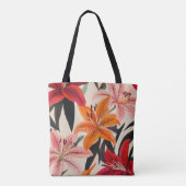 Levendige Elegante Bloemen Gepersonaliseerde Canva Tote Bag (Achterkant)