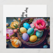 Levendige elegante feestelijke paasillustratie feestdagenkaart (Voorkant / Achterkant)