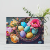 Levendige elegante feestelijke paasillustratie feestdagenkaart (Staand voorkant)