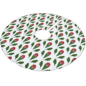Levendige Elegante Rode Rozen & Groene Holly Patro Kerstboom Rok (Gekanteld)