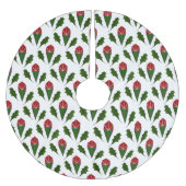 Levendige Elegante Rode Rozen & Groene Holly Patro Kerstboom Rok (Voorkant)