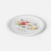 Levendige Elegante Zomer Wildbloemen Tuin Feest Papieren Bordje (Gekanteld)