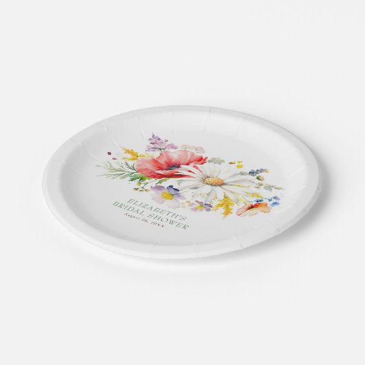 Levendige Elegante Zomer Wildbloemen Tuin Feest Papieren Bordje (Gekanteld)