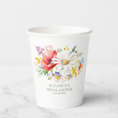 Levendige Elegante Zomer Wilde Bloemen Tuinfeest Papieren Bekers (Achterkant)