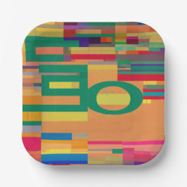 Levendige elegantie: mooi meerkleurig ontwerp papieren bordje