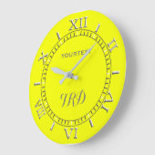 Levendige elektrische gele wijzerplaat om zich aan grote klok (Hoek)
