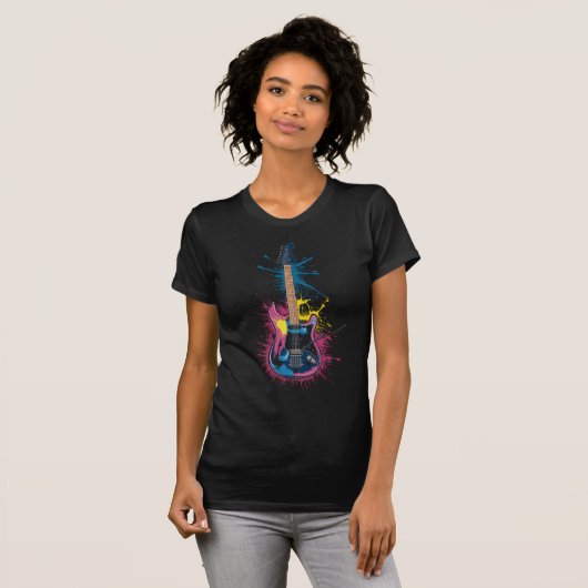 Levendige elektrische gitaar Splash T-shirt (Voorkant volledig)