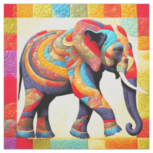 Levendige Elephant cheater faux quilt of naaiblok Stof