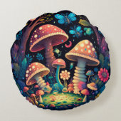 Levendige elven spelen onder paddenstoelen rond kussen (Achterkant)